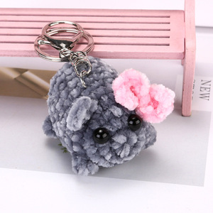Handmade số lượng lớn làm sẵn dệt kim buồn âm nhạc <span class=keywords><strong>hamster</strong></span> Keychain Mặt dây chuyền đồ chơi sang trọng mà squeak - Product Image 4
