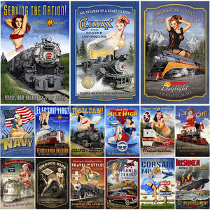 זרוק משלוח מתכת סימן בציר מותאם אישית מתכת צלחת קיר תפאורה פח בית בר מועדון קפה vintage pin up מתכת פוסטר - Product Image 4