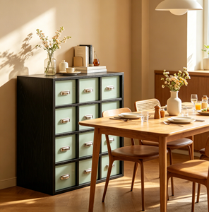 Mueble de Almacenamiento Moderno con Marco Negro y Cajones Verdes para Sala de Estar - Product Image 6