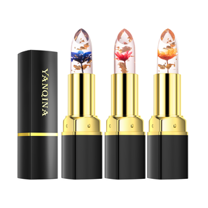 Luxury High Quality Fashion Mineral Transparent Temperature Change Color <b>Moisturizing</b> Rose Flower Jelly <b>Lipstick</b> - Product Image 1