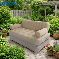 Sofá Inflable Plegable Moderno para Acampar al Aire Libre con Respaldo Elevado, Funciones de Masaje e Impermeabilidad para Uso en Sala de Estar
