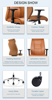 Kursi Kantor Eksekutif Modern Mewah, Kulit PU, Ergonomis, Tinggi Dapat Disesuaikan, Multi-lock, Dapat Dilipat