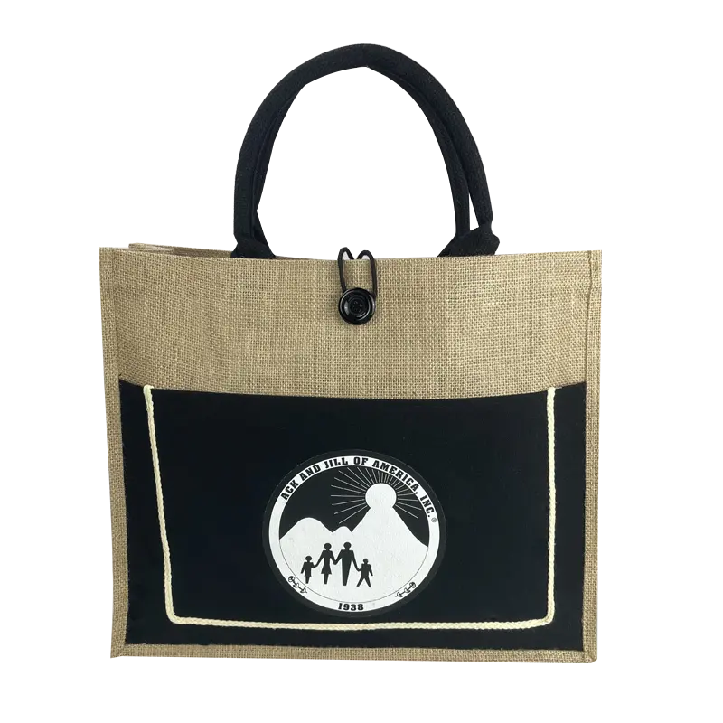 Tas belanja Tote rami tas belanja dapat digunakan kembali grosir dengan pegangan kulit tas jinjing rami pantai tas belanja Linen