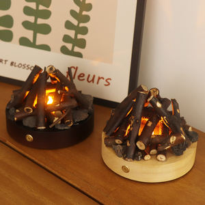 Decorazione albero lampada da tavolo in legno rumore bianco USB lampada Touch da comodino ricaricabile con batteria - Product Image 1