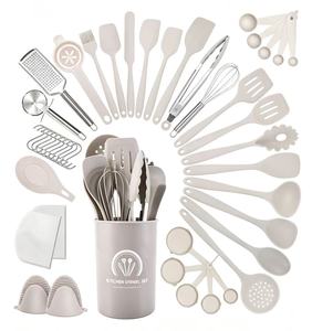 Ensemble d'ustensiles de cuisine en silicone résistant à la chaleur, 43 pièces, spatules, cuillères, kit d'accessoires avec seau de rangement - Product Image 2