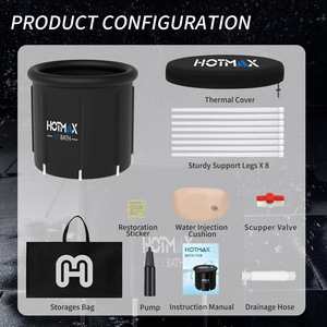 Custom Logo Fitness Cold Plunge Pvc Portable Ice <b>Bath</b> Tub Barrel Adults <b>Inflatable</b> Ice <b>Bath</b> Tub - Product Image 6