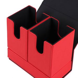 Boîte de rangement pour cartes FX Red Combination Design Heavy Duty 200+ résistante aux rayures en cuir PU pour le stockage de plusieurs cartes de jeu - Product Image 4