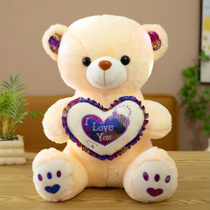 クロスボーダー人気かわいい輝くハート型のクマぬいぐるみPPコットンメッシュストレス解消外国貿易卸売ギフト - Product Image 4