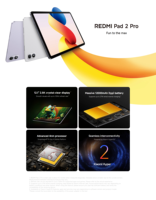 20 pièces minimum, EXW Hong Kong, 100% ORIGINAL REDMI PAD 2 PRO GLOBAL | |   FOURNISSEUR DE TÉLÉPHONES MOBILES