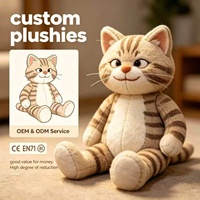 Groothandel Op Maat Gemaakt Schattig Gestreept Katten Pluche Speelgoed, Hoge Kwaliteit Gevulde Pop, OEM ODM Service met CE EN71 Certificering