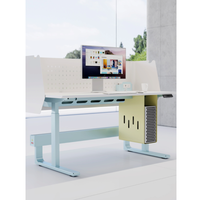 Bureau modulaire électrique réglable en hauteur, poste de travail assis-debout pour bureau avec cache-câbles, personnalisable OEM, vente en gros en vrac
