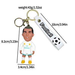 Porte-clés en PVC 3D de joueurs de football Chongjie, Cristiano Ronaldo, Kylian Mbappé, Erling Haaland, <span class=keywords><strong>Neymar</strong></span> <span class=keywords><strong>Jr</strong></span>. - Product Image 5