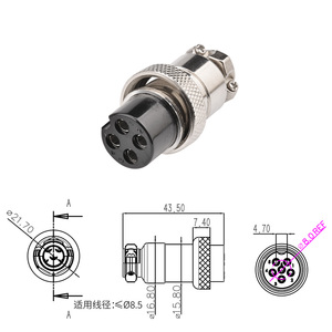 ปลั๊กขั้วต่อการบินแบบปีกคู่ติดผนังสำหรับโรงงาน GX20ช่องเสียบปลั๊กแบบแผงจัดส่ง2-10แกนทองเหลืองสำหรับการบินและอวกาศ - Product Image 4