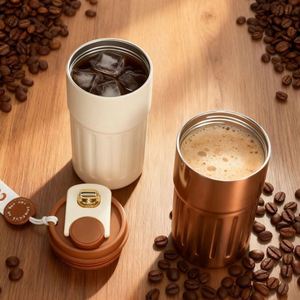 แก้วกาแฟสแตนเลสเคลือบเงาสุดสร้างสรรค์แก้วกาแฟเก็บความเย็นพร้อมจาน - Product Image 6