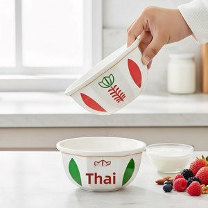 Bol à dessert en céramique Jiale Red Green Tulip de 6 pouces, style <span class=keywords><strong>traditionnel</strong></span> arabe, pour chocolat, compatible micro-ondes, design frais et mignon - Product Image 1