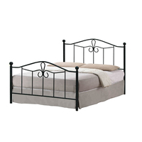 Nouveau design de lit superposé double en fer mental noir, avec cadre en bois et coffre