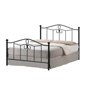 Litera de hierro de futón negro, marco de cama doble, diseño de madera con caja, nuevo diseño