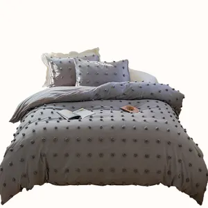 مجموعة مفرش سرير من القطن 100% المخصص مجموعة من 4 قطع لحافات غطاء سرير مبطن عصري لحافات غطاء سرير