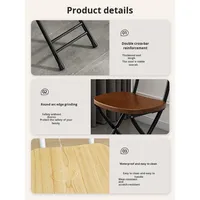 Chaise de salle à manger pliable moderne en bois avec revêtement, pieds en métal, meubles portables pour la salle à manger, le salon, le dortoir universitaire