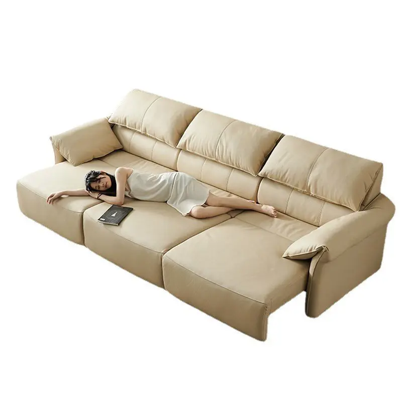 Đa chức năng ngồi có thể ngả ghế sofa điện Sofa giường kép sử dụng voi Tai vải phòng khách sofa