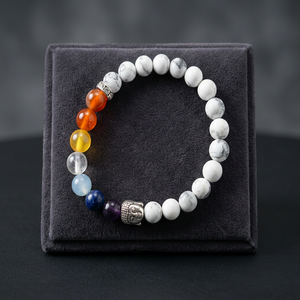 สร้อยข้อมือประดับด้วยลูกปัดพลอยธรรมชาติ พร้อมหินลาพิส ลาซูลีสีน้ำเงิน และหัวพระพุทธรูปเงิน - Product Image 6