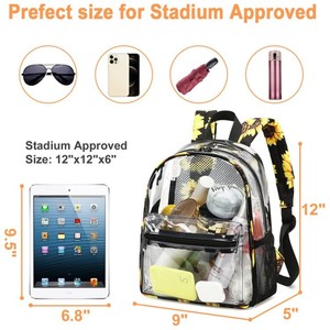 Klarer Rucksack für Schuljungen Mädchen Große durchsichtige Bücher taschen Hochleistungs-transparente Plastik rucksäcke für Frauen Arbeits stadion - Product Image 3