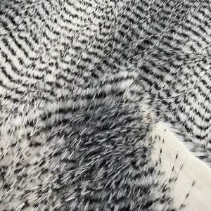 Tela estampada de <span class=keywords><strong>pelo</strong></span> de pavo real de alta calidad, tela de ropa de piel sintética de felpa larga degradada - Product Image 5