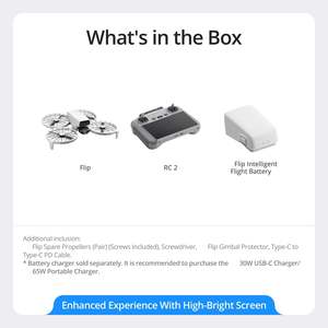 D JI Flip RC 2 <b>Drone</b> <b>4K</b> HDR Camera 5.5 Inch Display Foldable Guard Aerial Video Prosumer <b>Drone</b> - Product Image 6
