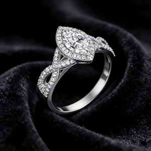 Classic Halo <b>Ring</b> Marquise Cut 1ct Rhodium Plated <b>Thick</b> 18K Gold Plated 925 Sterling Silver Engagement Wedding <b>Ring</b> - Product Image 4