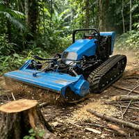 Nouvelle tondeuse robot chenillée diesel robuste 200m télécommandée tout-terrain pour pentes raides SHANNENG TANK 40 à vendre