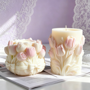 Bouquet de tulipes, bougie parfumée, cire de soja naturelle, cadeau souvenir, décoration de fête - Product Image 4