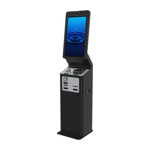 Custom 15.6 Inch Full Touch Screen Cash And Coins Acceptor Self Payment Ticket Kiosk For Bus Stop