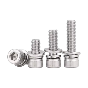 <span class=keywords><strong>Vis</strong></span> à tête hexagonale en acier allié de qualité 12.9 DIN912 3 en 1 avec rondelle plate à ressort nickelée Dacromet noir M5-M12 - Product Image 2