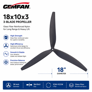 ใบพัด GEMFAN 18x10x3 ขนาด 18 นิ้ว 3 ใบพัด ทำจากไนลอนเสริมใยแก้ว สำหรับอะไหล่โดรน RC FPV UAV - Product Image 4
