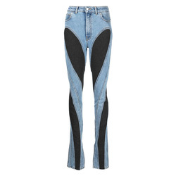 Nouveau Aipa nouveau automne hiver Design de mode Patchwork <span class=keywords><strong>jean</strong></span> droit pantalon <span class=keywords><strong>taille</strong></span> <span class=keywords><strong>haute</strong></span> moulante Sexy poche <span class=keywords><strong>jean</strong></span> décontracté pour femmes dame - Product Image 5