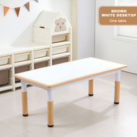 Ensemble de meubles de garderie pour enfants bureau d'étude haut réglable pour l'école ou la maison chaises de Table en plastique en bois pour tout-petits table à graffiti