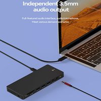 Adaptateur multiport triple affichage 12 en 1 8K 3 moniteurs Dock USB C Station d'accueil pour ordinateur portable pour ordinateurs portables Dell/Surface/HP/Lenovo