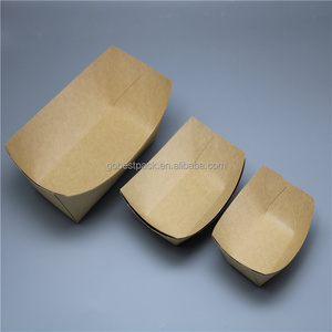 Prêt à expédier <span class=keywords><strong>2022</strong></span> 1000 pièces boîtes à collations en forme <span class=keywords><strong>de</strong></span> bateau en papier Kraft plateaux à emporter pour Sushi Hot Dog frites stratification mate - Product Image 2