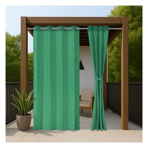 Cortinas Impermeables Verdes de Primera Calidad para Exteriores con Elegancia Contemporánea para Patios, Balcones y Terrazas - Product Image 1