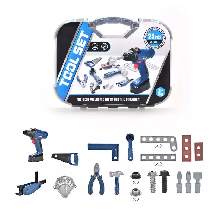 Kids Educational Construction Repair Box Pretend Play Boy Game Kit Set Tool Toys