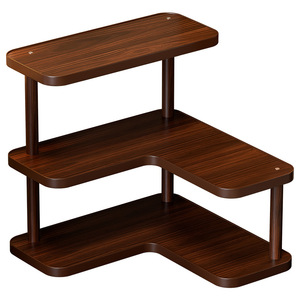 Corner Desktop Shelf 3 Tier Wood <b>Storage</b> Rack For <b>Kitchen</b> Coffee Bar Organizing Display Stand - Product Image 5