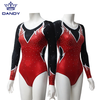 Justaucorps de danse rythmique rouge et noir de dernière génération Dandy OEM