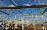 Moderne geautomatiseerde irrigatie multi-span foliekas geschikt voor de teelt van bloemen, fruit en groenten