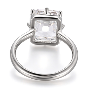 Custom 4.86carat <b>Large</b> diamonds ring cushion old mine cut lab created diamond ring real solid 18k white gold engagement ring - Product Image 2