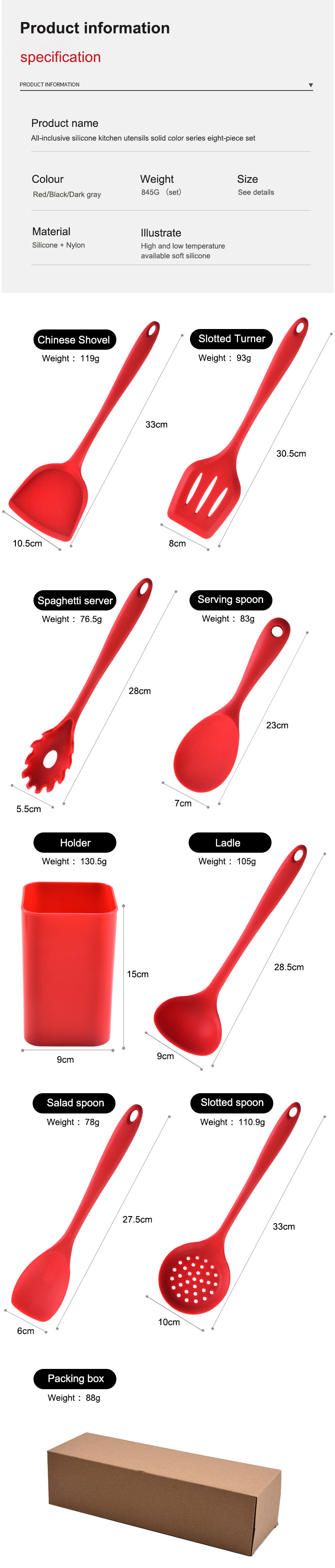 Amazon Hot Sale Silicone Kitchen Utensil Set Kitchen Gadgets Camping cookware sets Kitchen Cooking Utensils Tool Set