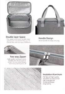 Sac isotherme portable en tissu Oxford 600D avec logo personnalisé, idéal pour le bureau, les voyages, les pique-niques, avec isolation thermique, style tendance - Product Image 6