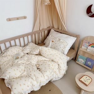 OEKO muselina de algodón puro 4 capas funda nórdica 3 piezas conjunto para niño suave transpirable lindo cartón - Product Image 2