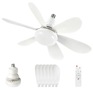 0728 2026 Hot Abs Material Silent Fan <b>Light</b> E27 Screw Base Multifunctional Ceiling 6 Blades Adjustable <b>Bulb</b> for Home Use - Product Image 1