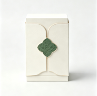 Boîte d'emballage en carton rigide haut de gamme à porte française avec bordure dorée pour sérum de soin de la peau