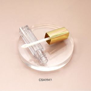 Tube à lèvres personnalisé, design unique, collection de tubes à gloss vides 5,5 ml, tubes à gloss or jaune et argent - Product Image 1